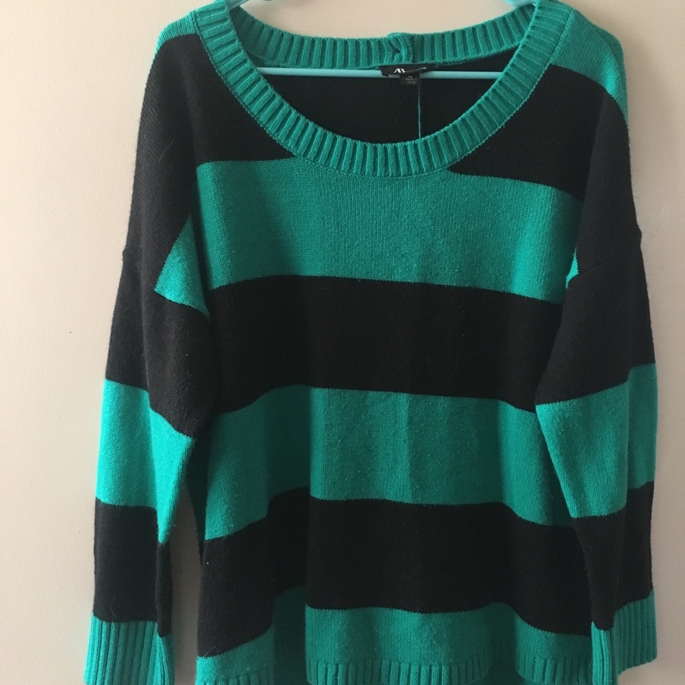 Green Striped Sweater